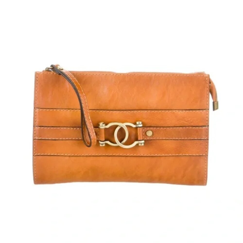 NWT Pratesi Firenze Made In Italy Oversized Leather Clutch